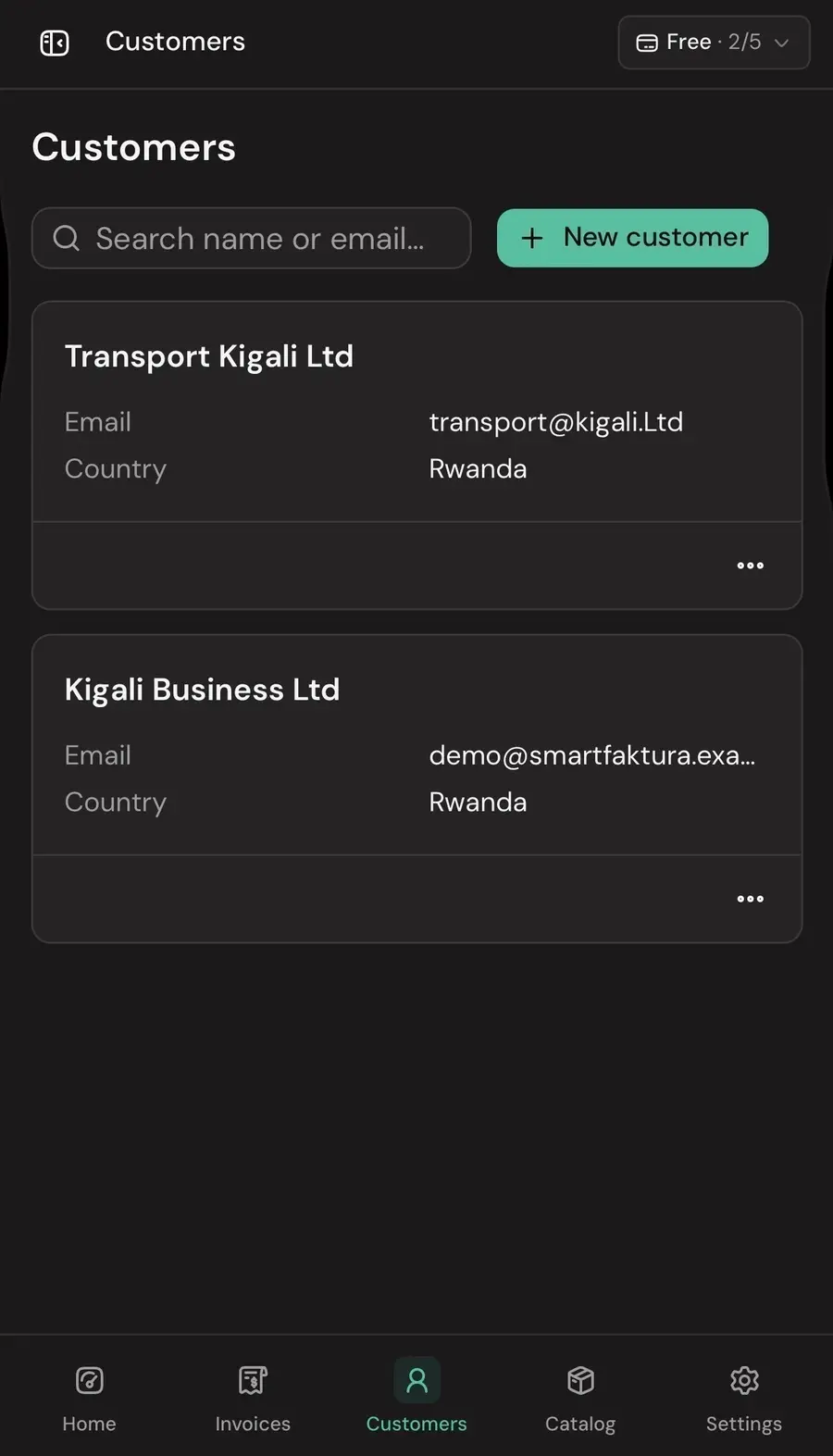 SmartFaktura mobile customers